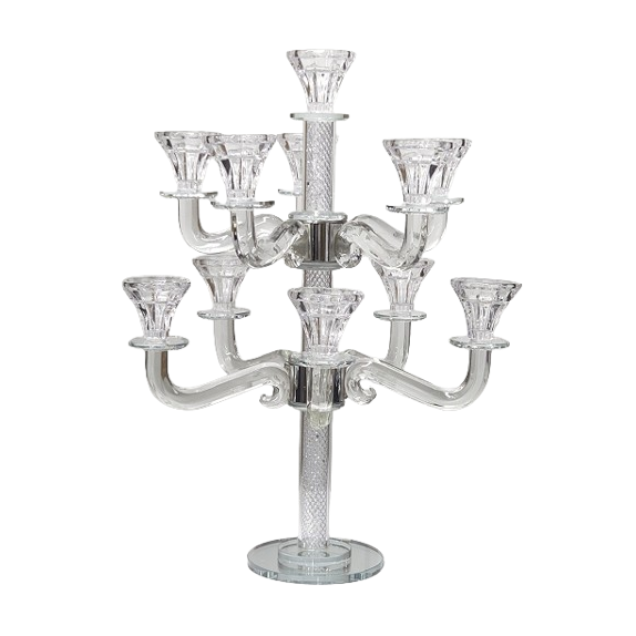 Crystal Candalabra 11 branches 44cm {Judaica-Lecht-Candlesticks, Candelabra} Manchester Judaica
