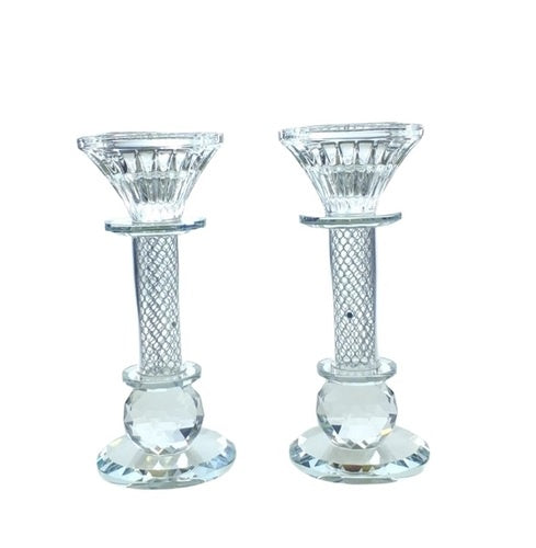 Crystal Candlesticks pair 17cm