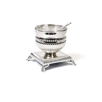 Silver plated Salt Cellar - stripes