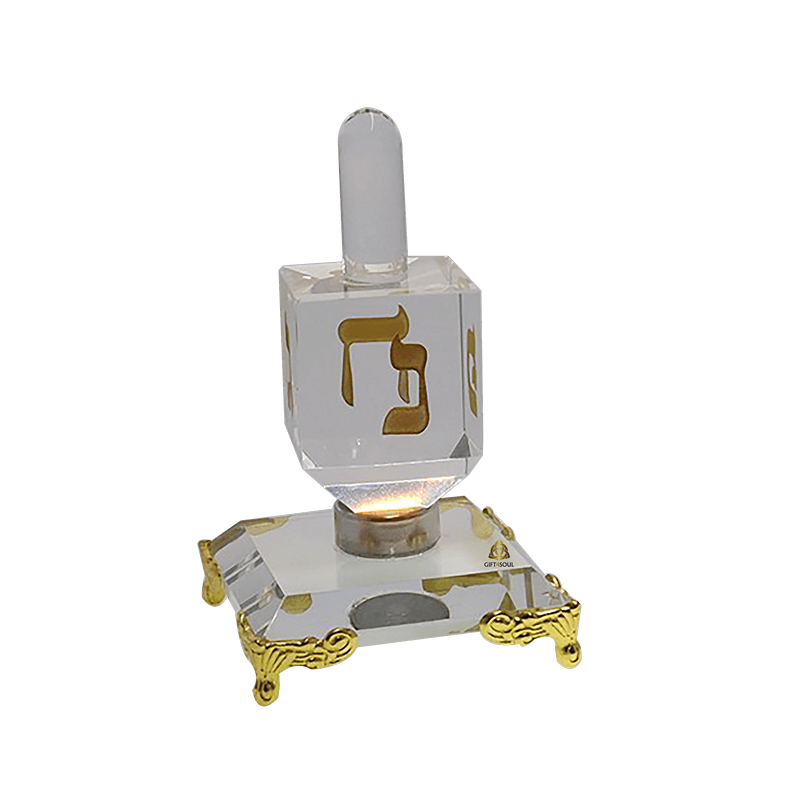 Crystal Dreidal 8Cm {Holiday-Chanukah-Dreidlech} Manchester Judaica