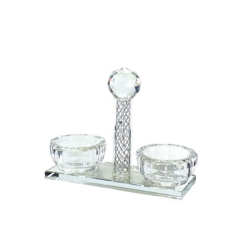Crystal Salt Cellar {Judaica-Tabletop-Salt Holder} Manchester Judaica