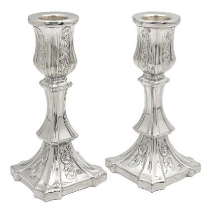 Hadad Mini Candlesticks - Silver Dipped {Judaica-Lecht-Candlesticks, Candelabra} Manchester Judaica