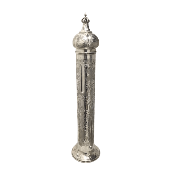 Silver dipped megillah holder - big {Holiday-Purim-Megilah Holder} Manchester Judaica