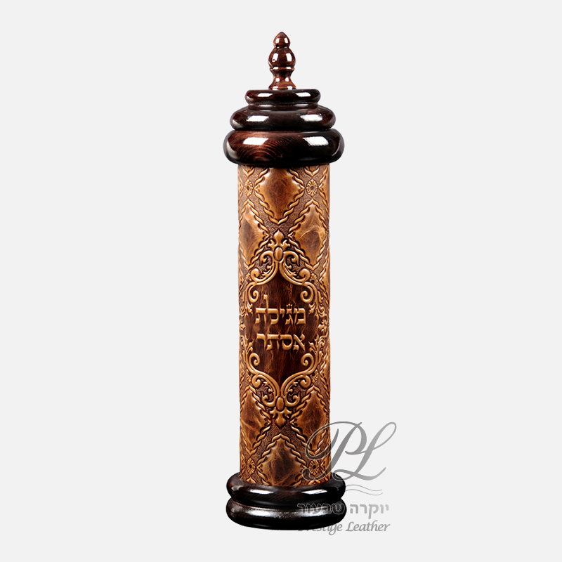 Leather Megillah Holder Antique 40cm {Holiday-Purim-Megilah Holder} Manchester Judaica