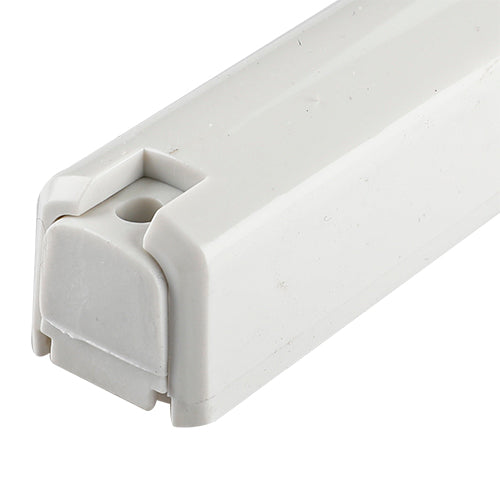 Plastic Mezuzah 12cm - White With Silver Shin {Judaica-Home-Mezuzah Holder} Manchester Judaica