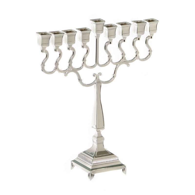 Silver Plated Menorah 22cm {Holiday-Chanukah-Menorah} Manchester Judaica