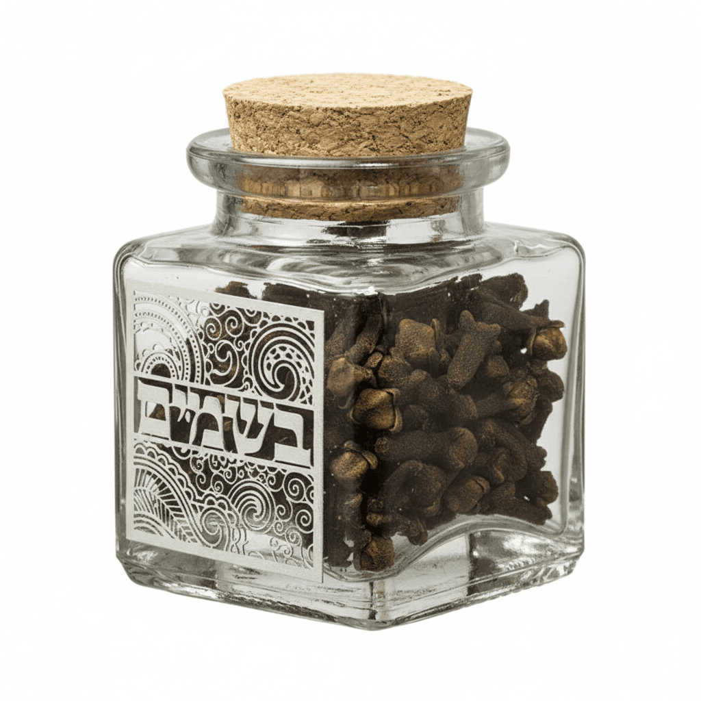 Plaque Glass besomim holder {Judaica-Shabbos-Havdolah} Manchester Judaica