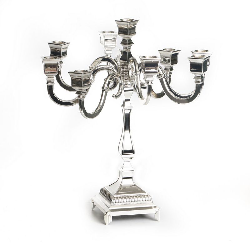 Candelabra 9 branch 488 {Judaica-Lecht-Candlesticks, Candelabra} Manchester Judaica