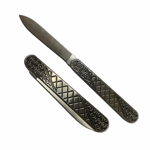 Foldable Shabbos Knife 35Cm Decorated {Judaica-Tabletop-Knife & Accessories} Manchester Judaica