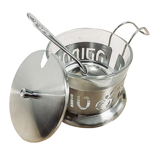 Stainless Steel Honey Dish 9 Cm {Holiday-Rosh Hashanah-Honey Dishes} Manchester Judaica