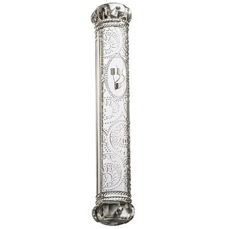Plastic Mezuzah 12Cm - Transparent - Crown {Judaica-Home-Mezuzah Holder} Manchester Judaica