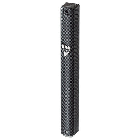 Plastic Mezuzah 15Cm - 3D Metallic Paint - Checkered Design {Judaica-Home-Mezuzah Holder} Manchester Judaica