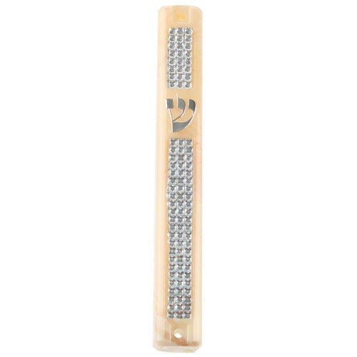 Plastic Mezuzah 15Cm - 3D Metallic Paint {Judaica-Home-Mezuzah Holder} Manchester Judaica