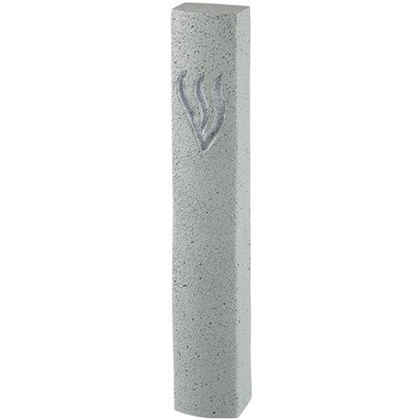 Polyresin Mezuzah 15 Cm - Stone Like - Gray {Judaica-Home-Mezuzah Holder} Manchester Judaica