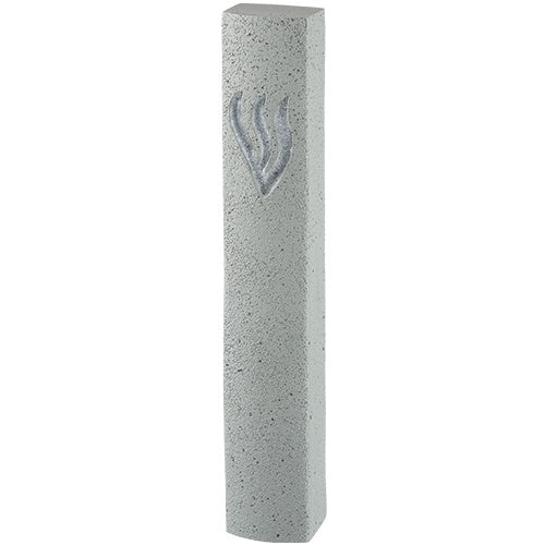 Polyresin Mezuzah 15 Cm - Stone Like - Gray {Judaica-Home-Mezuzah Holder} Manchester Judaica