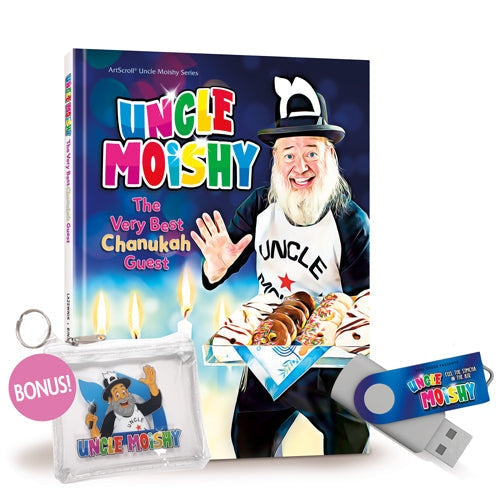 Uncle moishy - chanukah book + USB + FREE tzedakah pouch! {Holiday-Chanukah-kids books} Manchester Judaica