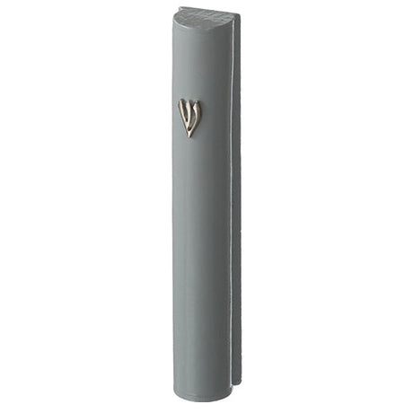 Wood Mezuzah 15Cm - Round - Gray {Judaica-Home-Mezuzah Holder} Manchester Judaica