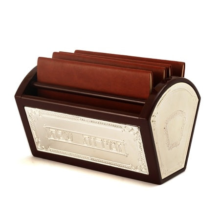 Wood & Silver Plated Bentcher Holder {Judaica-Shabbos-Zemiros} Manchester Judaica