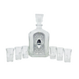 Liquor Set Bottle + 6 Cups 17626 {Judaica-Tabletop-Wine & Liquor} Manchester Judaica