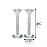 Pair of Crystal Candlesticks 18 cm with Stones