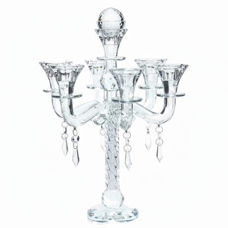 Crystal Candelabra 6 branch 191 {Judaica-Lecht-Candlesticks, Candelabra} Manchester Judaica