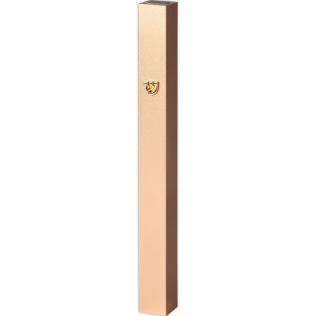 Aluminum Mezuzah 15 Cm - with Metal Shin - Gold {Judaica-Home-Mezuzah Holder} Manchester Judaica