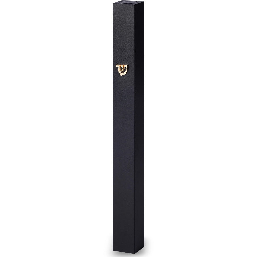 Aluminum Mezuzah 15 Cm - with Metal Shin - Matt Black - Matte {Judaica-Home-Mezuzah Holder} Manchester Judaica