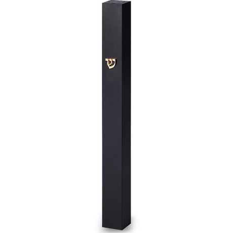 Aluminum Mezuzah 15 Cm - with Metal Shin - Matt Black - Matte {Judaica-Home-Mezuzah Holder} Manchester Judaica