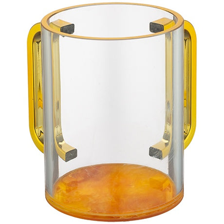 Clear Washing Cup 13 cm - GOLD Handles