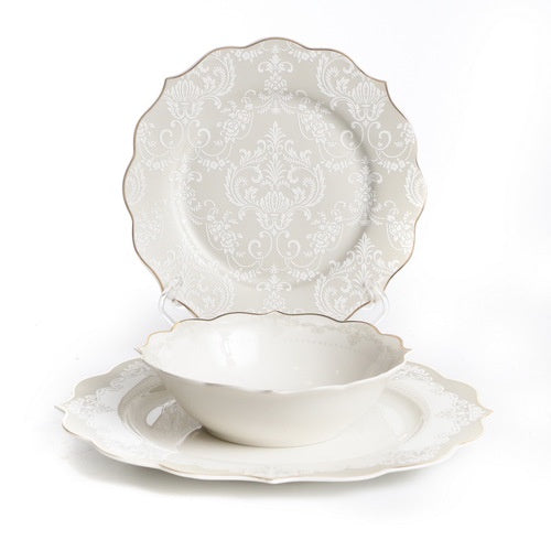 Dinner set - lace white gold 18