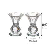 Elegant Crystal Candlestick 8.5 cm {Judaica-Lecht-Candlesticks, Candelabra} Manchester Judaica