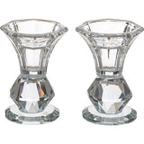 Elegant Crystal Candlestick 8.5 cm {Judaica-Lecht-Candlesticks, Candelabra} Manchester Judaica