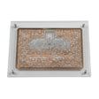 Glass Combined Challah Board Gold Jerusalem Plate With Silver Beth Hamikdash