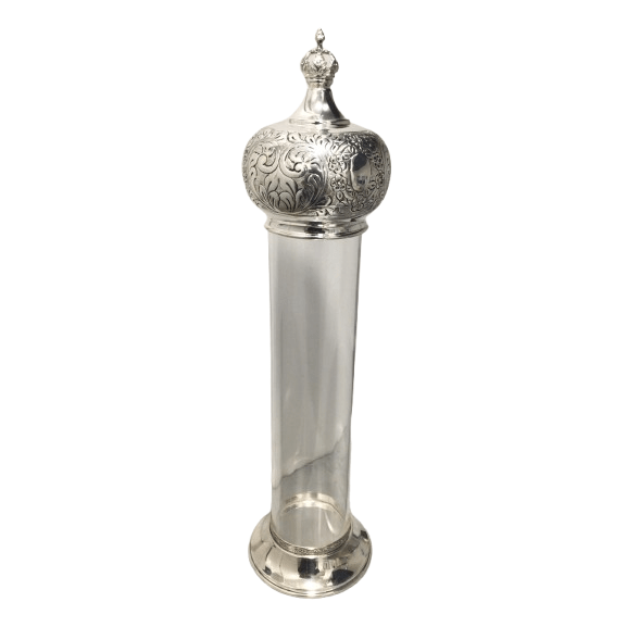 Silver dipped and plastic megillah holder