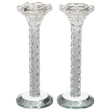 Pair of Crystal Candlesticks 18 cm with Stones {Judaica-Lecht-Candlesticks, Candelabra} Manchester Judaica