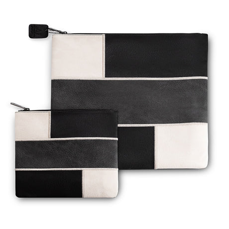 Tallis Tefillin Set 36x34 cm, Black Gray and White {Judaica-Tallis Tefilin Bags-Size 5} Manchester Judaica