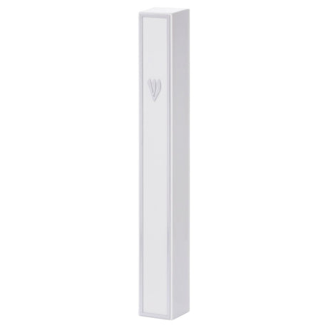 White Plastic Mezuzah with Rubber Cork 15 cm {Judaica-Home-Mezuzah Holder} Manchester Judaica