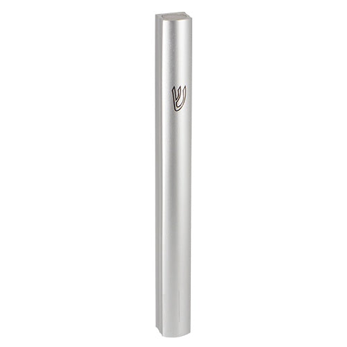 Aluminum Mezuzah 15cm - Semi Round - silver Judaica-Home-Mezuzah Holder 29422 Manchester Judaica