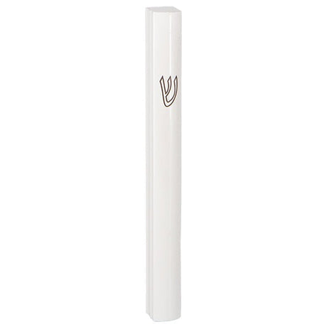 Aluminum Mezuzah 15cm - Semi Round - white Judaica-Home-Mezuzah Holder 29413 Manchester Judaica