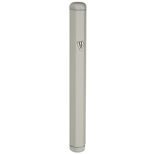 Aluminum Mezuzah 15cm - White 23521 Judaica-Home-Mezuzah Holder 23521 Manchester Judaica