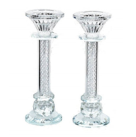 Crystal Candlesticks pair 16cm 13057 Judaica-Lecht-Candlesticks, Candelabra 12354 Manchester Judaica