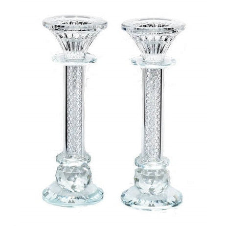 Crystal Candlesticks pair 24cm 13060 Judaica-Lecht-Candlesticks, Candelabra 12363 Manchester Judaica