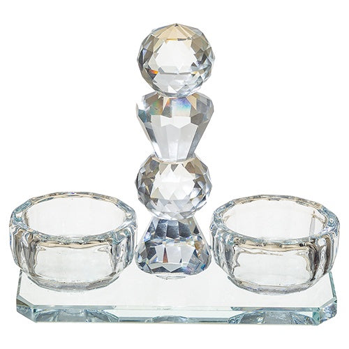 Crystal Salt Cellar 13Cm {Judaica-Tabletop-Salt Holder} Manchester Judaica