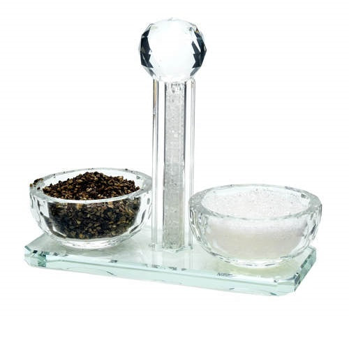 Crystal Salt Cellar Zb310 {Judaica-Tabletop-Salt Holder} Manchester Judaica