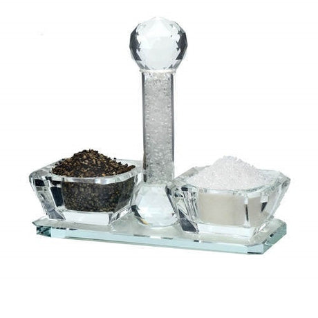 Crystal Salt Cellar Zb311 {Judaica-Tabletop-Salt Holder} Manchester Judaica