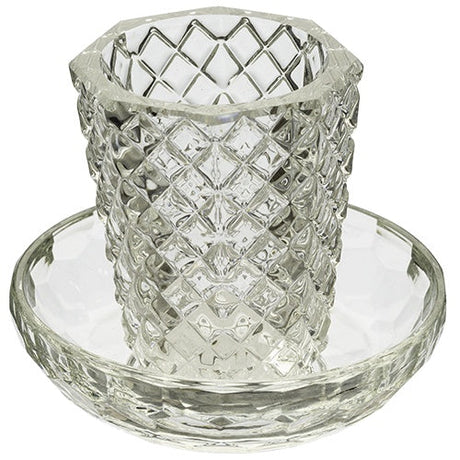 Crystal Wine cup with Plate Judaica-Tabletop-Kiddush Cup 444976 Manchester Judaica