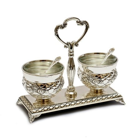 Double Salt Cellar {Judaica-Tabletop-Salt Holder} Manchester Judaica