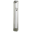 Plastic Mezuzah 12Cm - Transparent With Silver Shin {Judaica-Home-Mezuzah Holder} Manchester Judaica