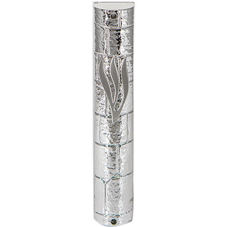 Plastic Mezuzah 15cm - Kosel Stones - Silver Judaica-Home-Mezuzah Holder 423107 Manchester Judaica