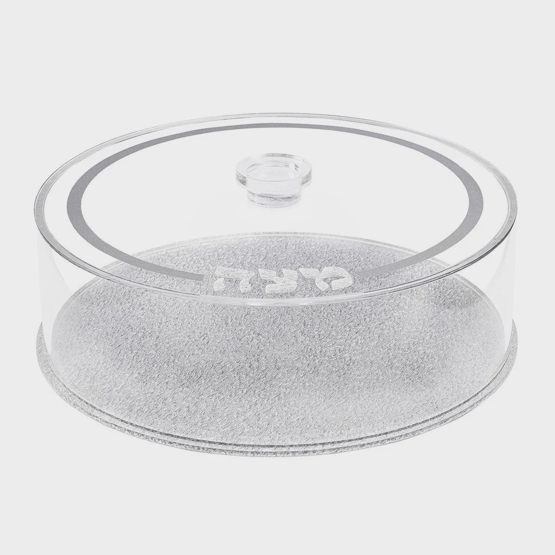 Round Matzah Box - Silver Holiday-Pesach-Matzah Box 34150 Manchester Judaica